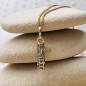 Wisdom - Tiki Pendant - Gold Plated - Blue Resin