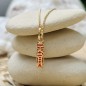 Harmony - Tiki Pendant - Gold Plated - Coral Resin