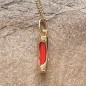 Harmony - Tiki Pendant - Gold Plated - Coral Resin