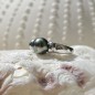 Etreinte - Bague en Argent 925 Rhodié et Perle de Tahiti