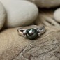 Étreinte - Tahitian Pearl Rhodium Silver Ring