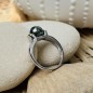 Étreinte - Tahitian Pearl Rhodium Silver Ring