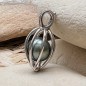 Cage Pendant for Pearl - Rhodium Silver - Without Pearl