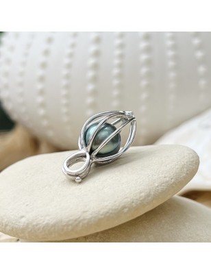 achat cage pour perle pendentif argent perle de culture de Tahiti prix