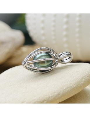achat cage pour perle pendentif argent perle de culture de Tahiti prix