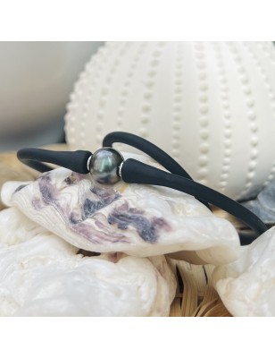 Collar de perlas de Tahití para hombre, color azul y rosa, 11 mm