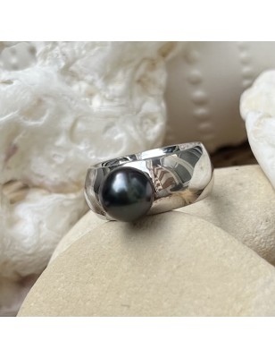 acheter bague homme perle noire de culture de Tahiti prix