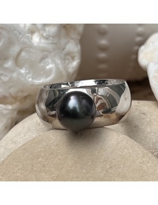 acheter bague homme perle noire de culture de Tahiti prix