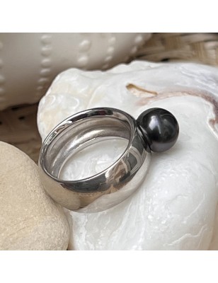 acheter bague homme perle noire de culture de Tahiti prix