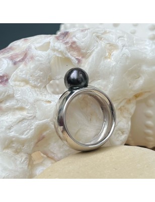 acheter bague homme perle noire de culture de Tahiti prix
