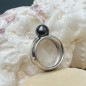 Tane - Tahitian Black Pearl Rhodium Silver Ring