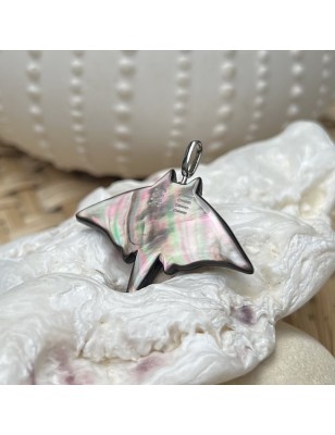 achat raie manta en pendentif nacre perlière de Tahiti prix