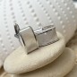 White Freshwater Rhodium Silver Cufflinks