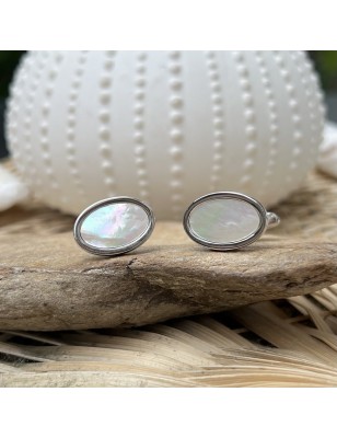 achat boutons de manchette nacre perlière - perle d eau douce prix