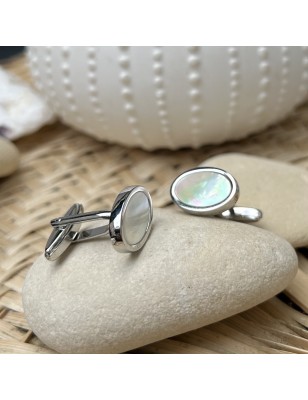 Boutons de Manchette Nacre Blanche
