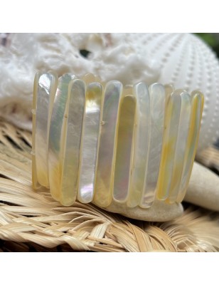 acheter bracelet en vraie nacre dorée perle prix