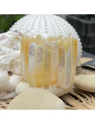 acheter bracelet en vraie nacre dorée perle prix