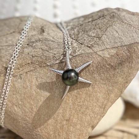 étoile de mer en pendentif perle de culture de Tahiti prix perle huitre