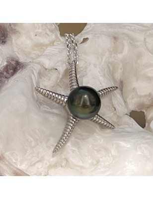 étoile de mer en pendentif perle de culture de Tahiti prix perle huitre