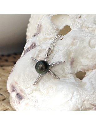 étoile de mer en pendentif perle de culture de Tahiti prix perle huitre