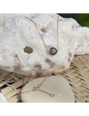 prix perle de culture de Tahiti collier en or 18 carats achat
