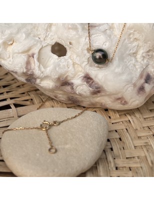 prix perle de culture de Tahiti collier en or 18 carats achat