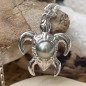 Pendentif Tortue Perle de Tahiti - 8/9mm - Argent Rhodié