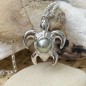 Pendentif Tortue パール タヒチ - 8/9mm - ロジウムメッキ シルバー