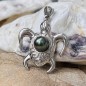 Schildkrötenanhänger mit blauer Tahitiperle (9,82 mm) – rhodiniertes Silber