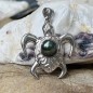 Ciondolo tartaruga con perla blu di Tahiti 9,82 mm - Argento placcato rodio
