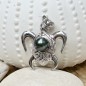 Pendentif Tortue Perle de Tahiti Bleue 9,82mm - Argent Rhodié