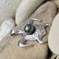 Colgante de tortuga con perla azul de Tahití de 9,82 mm - Plata rodiada