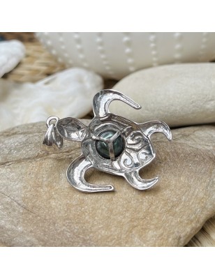 trouve tortue en pendentif homme perle de culture de Tahiti bleue prix