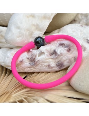 achat bracelet rose femme perle noire de Tahiti prix