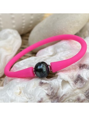 achat bracelet rose femme perle noire de Tahiti prix