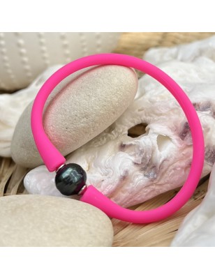 achat bracelet rose femme perle noire de Tahiti prix