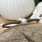 Pulsera deportiva de perlas blancas de agua dulce - Pulsera de chocolate