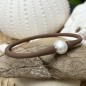White Freshwater Pearl Sport Bracelet - Chocolate Bracelet