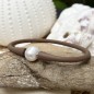 Bracelet Sport Perle d'Eau Douce Blanche - Bracelet Chocolat