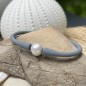 Bracelet Rubber Gris Perle d'Eau Douce