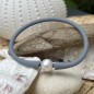 White Freshwater Pearl Grey Rubber Bracelet