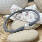 Bracelet Rubber Gris Perle d'Eau Douce