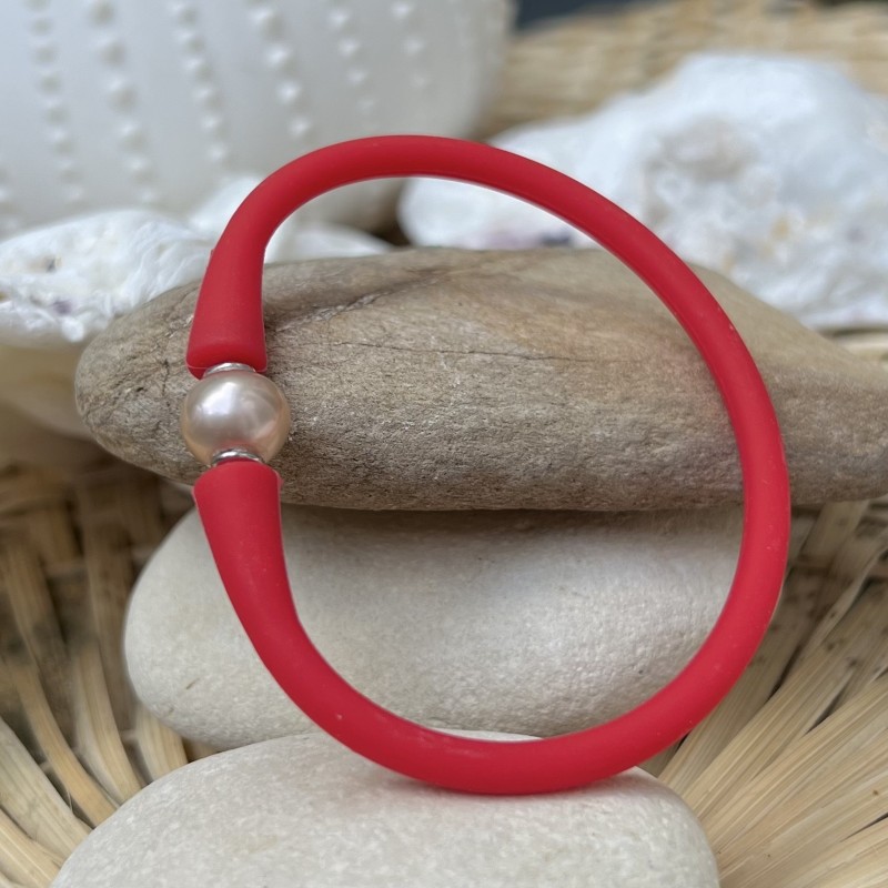White Freshwater Pearl Red Bracelet - Sport Bracelet
