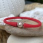 Bracelet silicone perle d'eau douce blanche