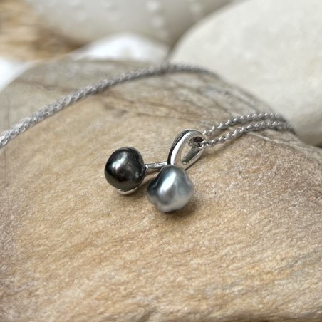 prix toi et moi en pendentif keshi en argent