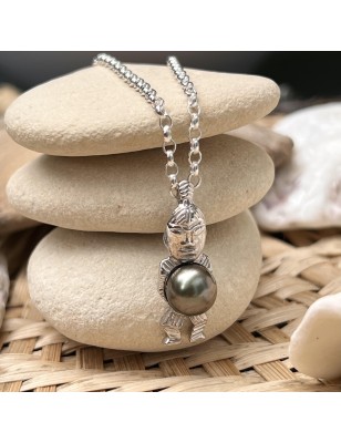 prix pendentif tiki perle de culture de Tahiti - Poemotu