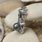 Ru - Ciondolo Tiki Force in argento rodiato con perla di Tahiti