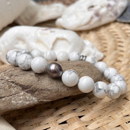 perle de Tahiti homme bracelet howlite prix