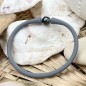 Teahupoo - Tahitian Pearl Bracelet - Grey Rubber