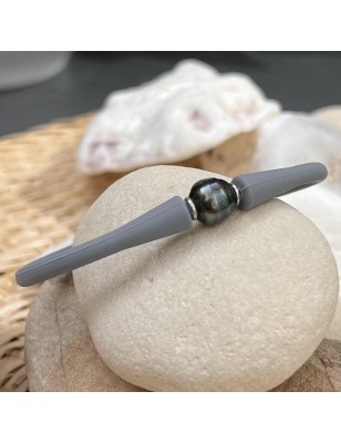 Teahupoo - Bracciale Grigio Sport Perle Tahiti